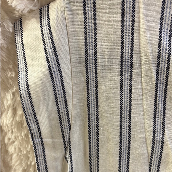 Cream and Blue Striped Women's Blouse - Picture 3 of 6